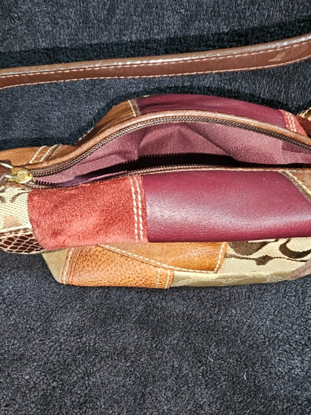 Vintage Coach Holiday Patchwork Demi Hobo Bag Y2K - Picture 7 of 12